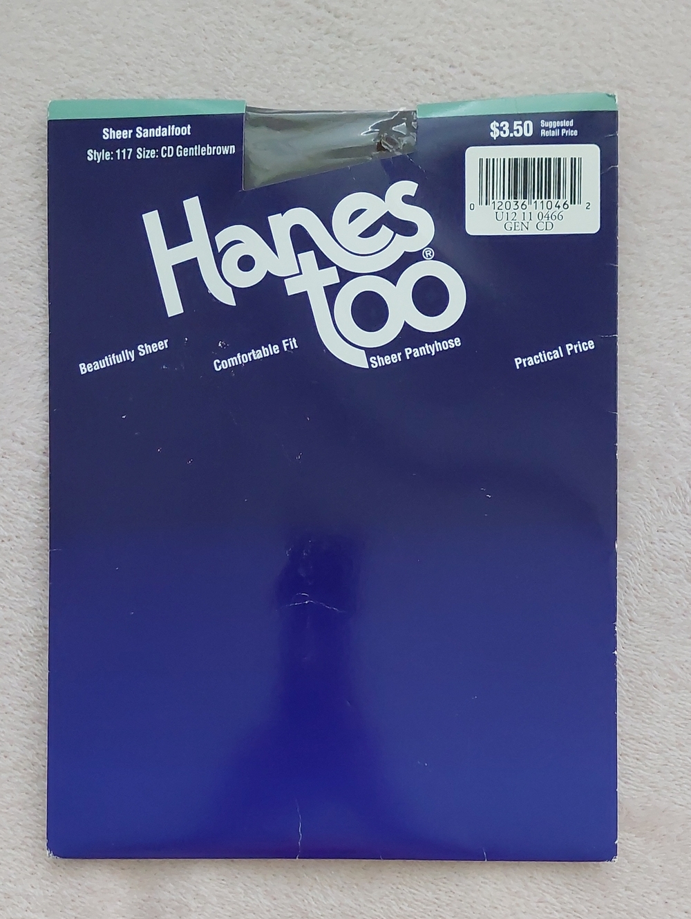 Vintage HANES TOO Sheer Sandalfoot Gentlebrown Size CD Pantyhose NWT